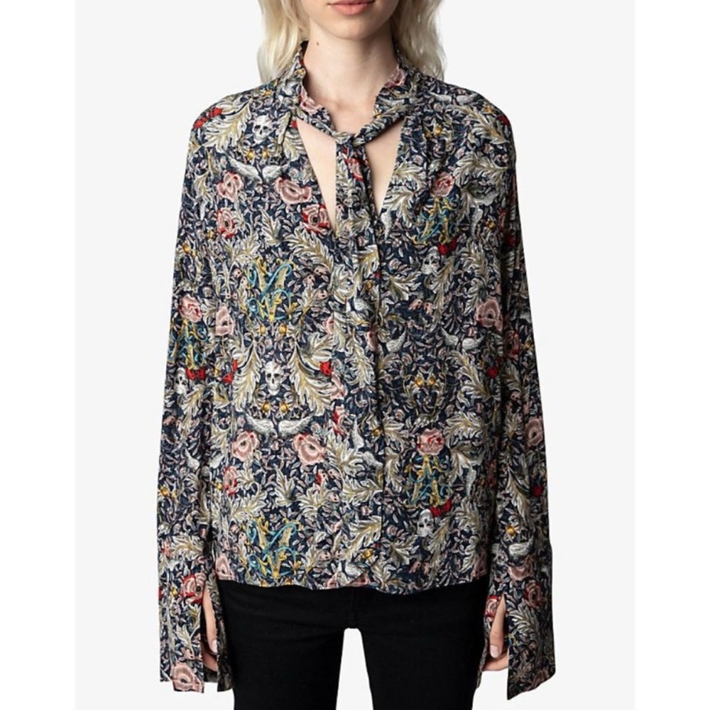 ZADIG & VOLTAIRE TELIOS FLORAL TOP
